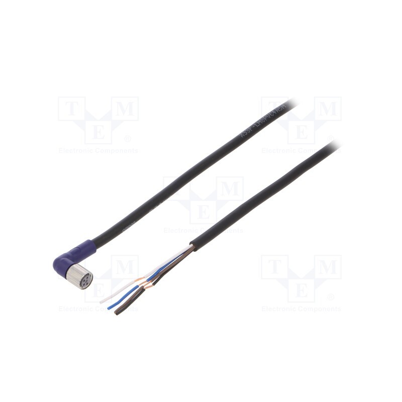 1 pcs x OMRON - XS3F-LM8PVC4A5M - Connection lead, M8, PIN: 4, angled, 5m, plug, 0.5A, -10÷65°C, PVC