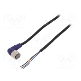 1 pcs x OMRON - XS2F-LM12PVC4A2M - Connection lead, M12, PIN: 4, angled, 2m, plug, 0.8A, -10÷65°C, PVC