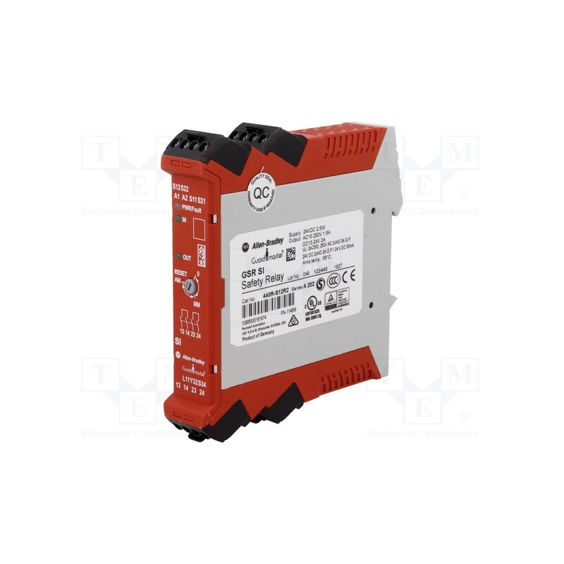 1 pcs x GUARD MASTER - 440R-S12R2 - Module: safety relay, GSR, 24VAC, 24VDC, IN: 2, OUT: 2, -5÷55°C, IP40