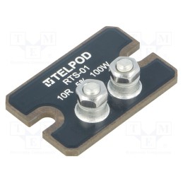 1 pcs x TELPOD - RTS-01-100-10R-5-5/A - Resistor: thick film, screw, 10Ω, 100W, ±5%, 38x25x2mm, 100ppm/°C