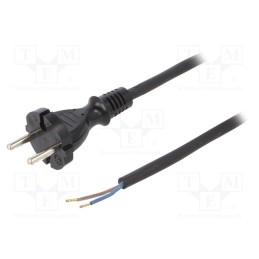 1 pcs x PLASTROL - W-97259 - Cable, 2x1mm2, CEE 7/17 (C) plug,wires, rubber, 5m, black, 16A