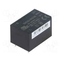 1 pcs x RECOM - RAC02-05SGB - Converter: AC/DC, 2W, 85÷264VAC, 5VDC, Iout: 400mA, 63%, PCB, 3000V