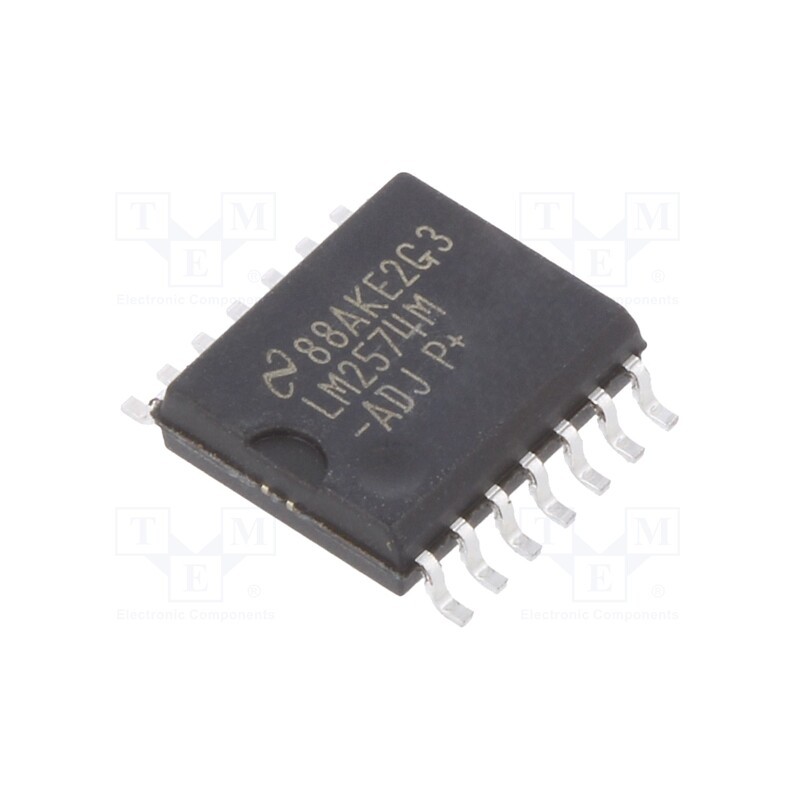 1 pcs x TEXAS INSTRUMENTS - LM2574M-ADJ/NOPB - IC: PMIC, DC/DC converter, Uin: 4÷40VDC, Uout: 1.23÷37VDC, 0.5A