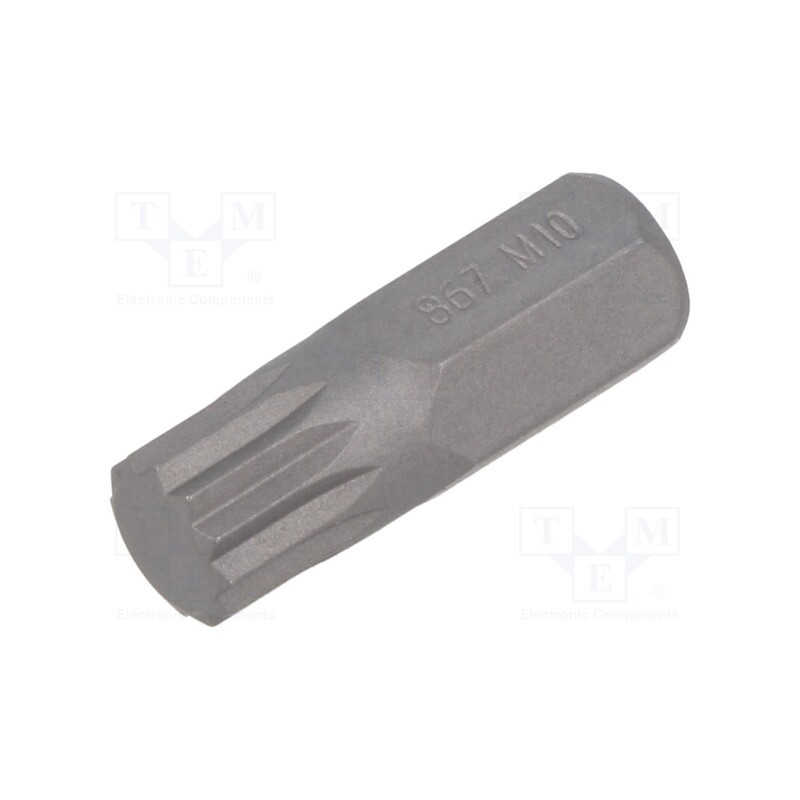 1 pcs x BETA - 867XZN/10 - Screwdriver bit, spline (12-angles), XZN M10, Overall len: 30mm
