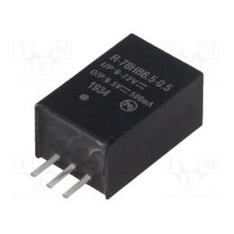 1 pcs x RECOM - R-78HB6.5-0.5 - Converter: DC/DC, 3.25W, Uin: 9÷72V, Uout: 6.5VDC, Iout: 0.5A, SIP3