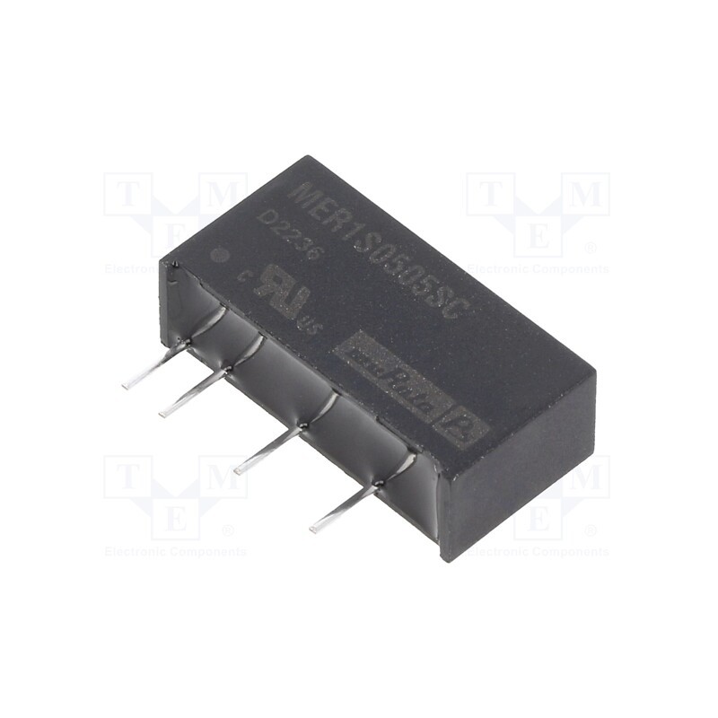 1 pcs x Murata Power Solutions - MER1S0505SC - Converter: DC/DC, 1W, Uin: 4.5÷5.5V, Uout: 5VDC, Iout: 200mA, SIP