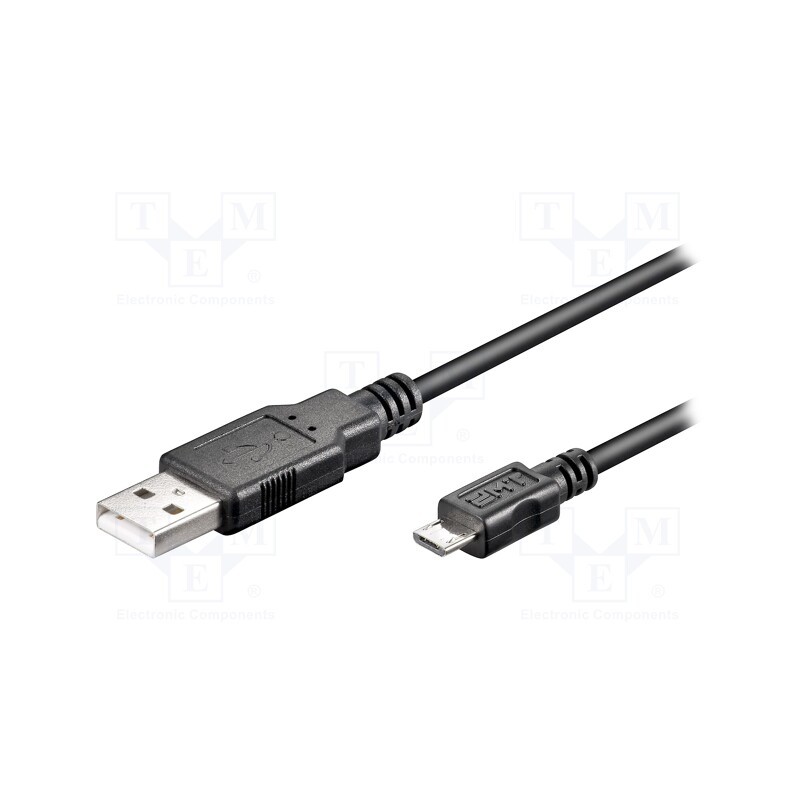1 pcs x Goobay - 93921 - Cable, USB 2.0, USB A plug,USB B micro plug, 5m, black, Core: Cu