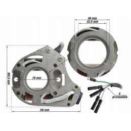 Stator magneto 2 coils moped quad atv 4t