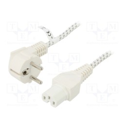 1 pcs x Goobay - 93314 - Cable, 3x0.75mm2, CEE 7/7 (E/F) plug,IEC C15 female, textile, 2m