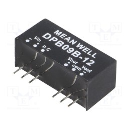 1 pcs x MEAN WELL - DPB09B-12 - Converter: DC/DC, 9W, Uin: 18÷36V, Uout: 12VDC, Uout2: -12VDC, SIP8
