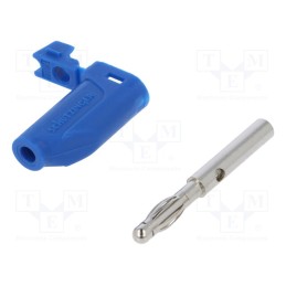 1 pcs x SCHu00dcTZINGER - FK 15 S NI / 1 / BL - Plug, 4mm banana, 16A, 33VAC, 70VDC, blue, Max.wire diam: 4mm, 1mm2