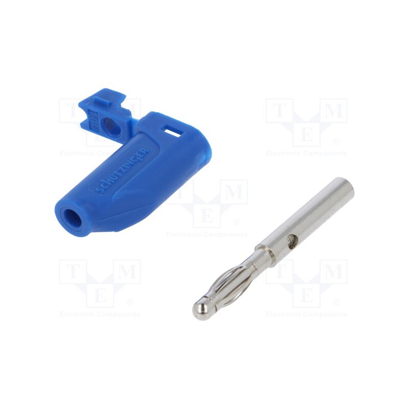 1 pcs x SCHu00dcTZINGER - FK 15 S NI / 1 / BL - Plug, 4mm banana, 16A, 33VAC, 70VDC, blue, Max.wire diam: 4mm, 1mm2