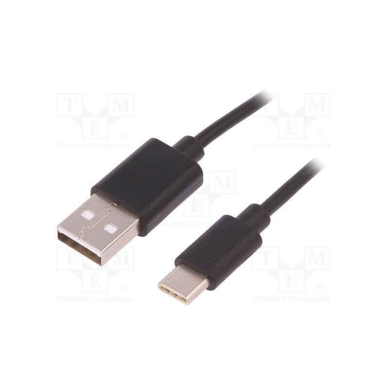 1 pcs x QOLTEC - 50496 - Cable, USB 2.0, USB A plug,USB C plug, 0.25m