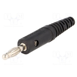 1 pcs x SCHu00dcTZINGER - FK 82 L NI / SW - Plug, 4mm banana, 10A, 33VAC, 70VDC, black, Max.wire diam: 2mm