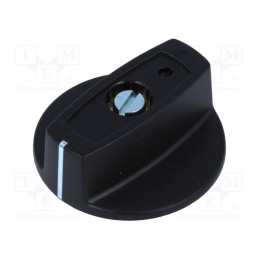 1 pcs x OKW - A2440060 - Knob, with pointer, ABS, Øshaft: 6mm, Ø40x16mm, black, Shaft: smooth