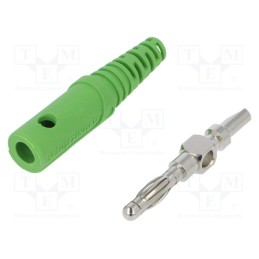 1 pcs x SCHu00dcTZINGER - FK 8 L NI / GN - Plug, 4mm banana, 32A, 33VAC, 70VDC, green, Max.wire diam: 4mm