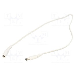 1 pcs x WEST POL - P21-C21-T050-050WH - Cable, 2x0.5mm2, DC 5,5/2,1 plug,DC 5,5/2,1 socket, straight