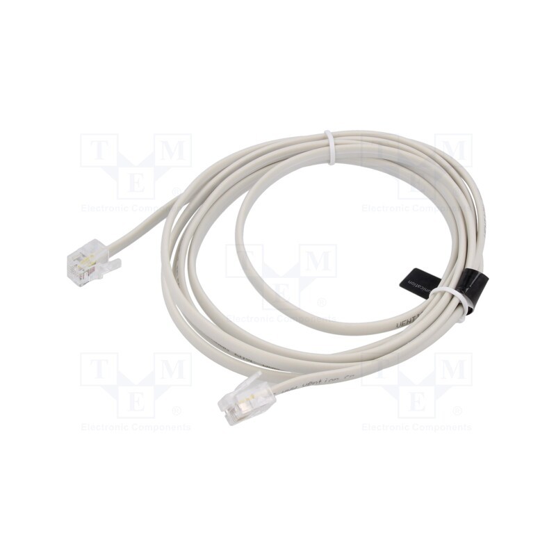 1 pcs x VENTION - IQBWH - Cable: telephone, flat, RJ11 plug,both sides, Len: 2m, white, 28AWG