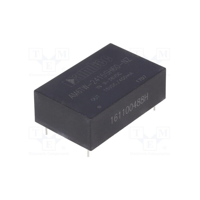 1 pcs x AIMTEC - AM6TW-2415SH60-NZ - Converter: DC/DC, 6W, Uin: 9÷36V, Uout: 15VDC, Iout: 400mA, DIP24