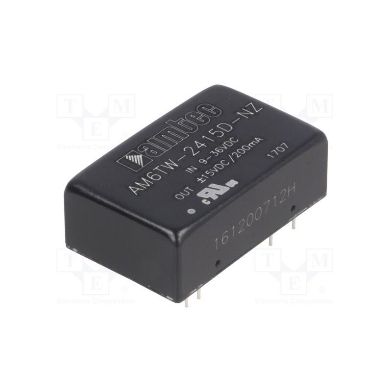 1 pcs x AIMTEC - AM6TW-2415D-NZ - Converter: DC/DC, 6W, Uin: 9÷36V, Uout: 15VDC, Uout2: -15VDC, DIP24