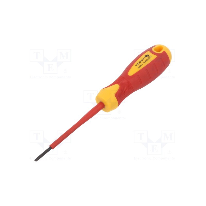 1 pcs x Hu00d6GERT TECHNIK - HT1S902 - Screwdriver, insulated, slot, SL 2,5, 75mm, 1kVAC, tool steel