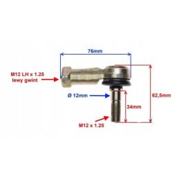 Left rod end quad atv 50 110 150 200