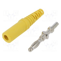 1 pcs x SCHu00dcTZINGER - FK 9 L NI / GE - Plug, 4mm banana, 32A, 33VAC, 70VDC, yellow, non-insulated, 2.5mm2