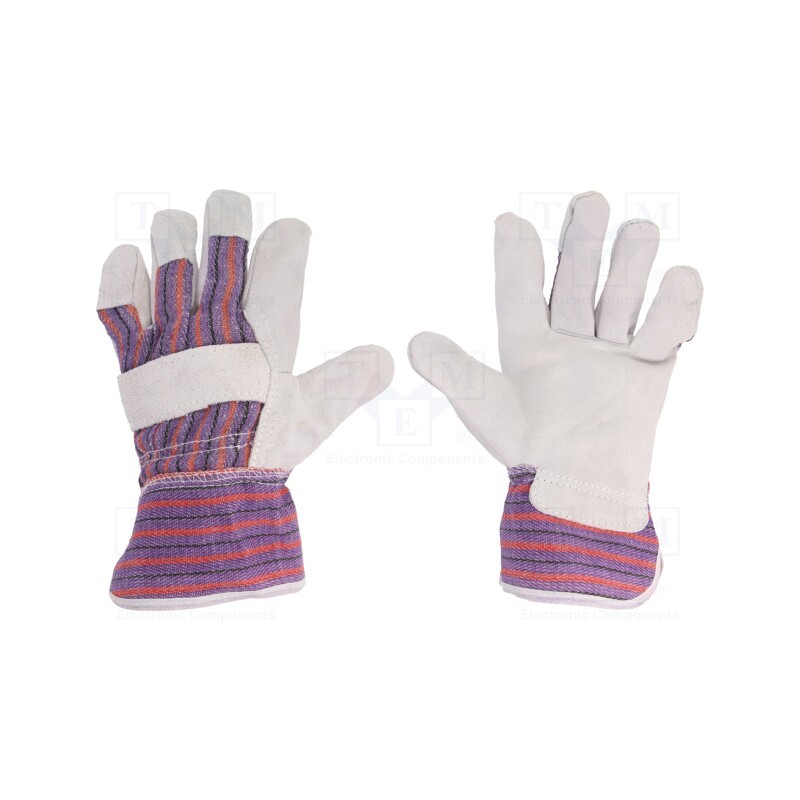 1 set x LAHTI PRO - L270110K - Protective gloves, Size: 10, cotton,natural leather
