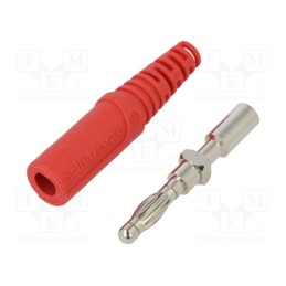 1 pcs x SCHu00dcTZINGER - FK 9 S NI / RT - Plug, 4mm banana, 32A, 33VAC, 70VDC, red, non-insulated, 2.5mm2