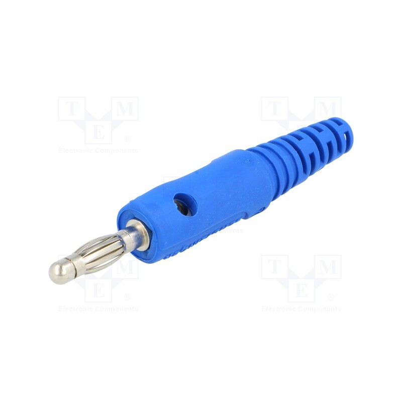 1 pcs x SCHu00dcTZINGER - FK 8 L NI / BL - Plug, 4mm banana, 32A, 33VAC, 70VDC, blue, Max.wire diam: 4mm