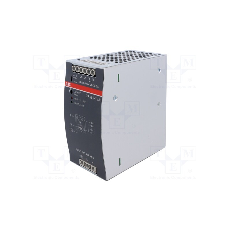 1 pcs x ABB - 1SVR427034R0000 - Power supply: switched-mode, for DIN rail, 120W, 24VDC, 5A, OUT: 1