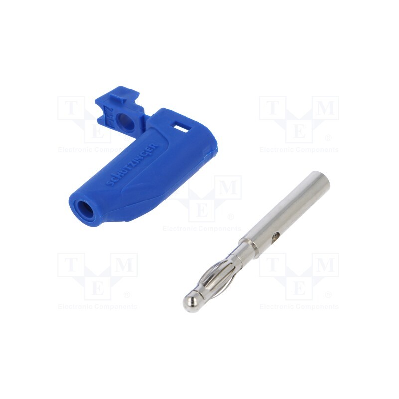 1 pcs x SCHu00dcTZINGER - FK 15 S NI / 2.5 / BL - Plug, 4mm banana, 32A, 33VAC, 70VDC, blue, Max.wire diam: 4mm