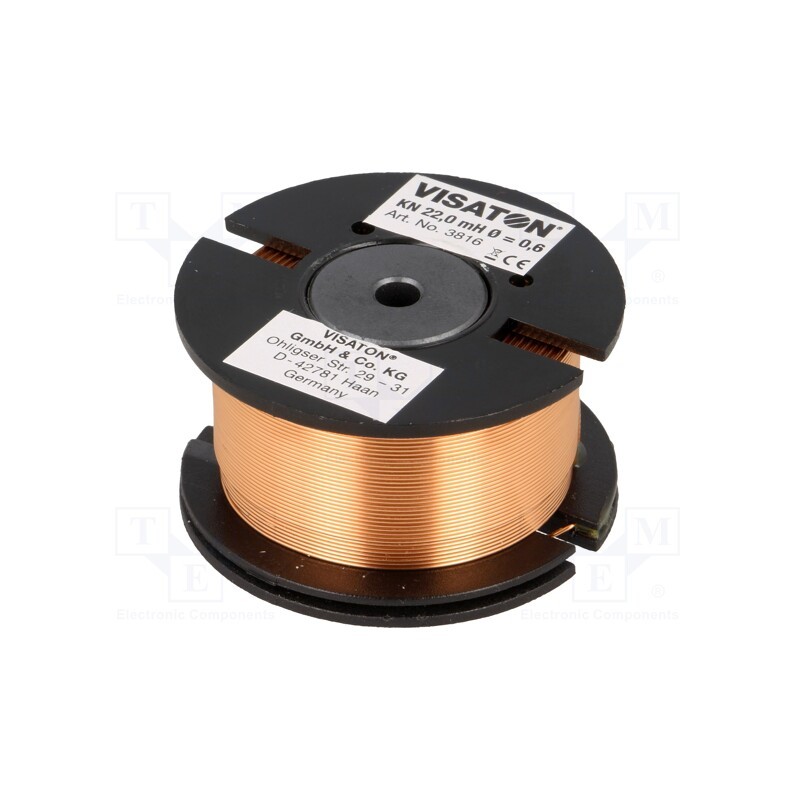 1 pcs x VISATON - 3816 - Inductor: coil, 22mH, 5.2Ω, Ø: 55mm, H: 30mm, Øcore: 0.6mm
