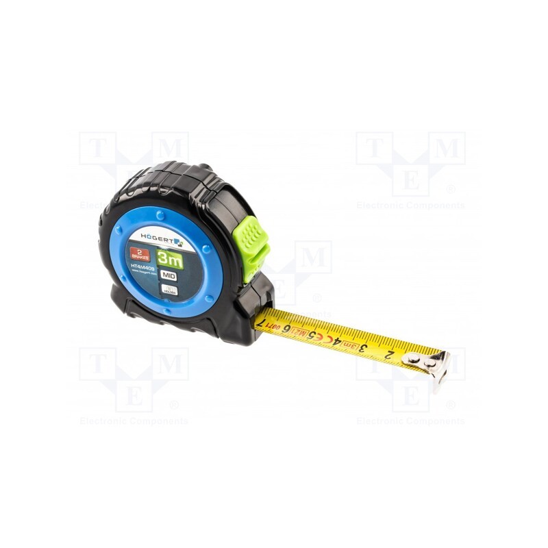 1 pcs x Hu00d6GERT TECHNIK - HT4M409 - Measuring tape, L: 3m, Width: 16mm, Class: II
