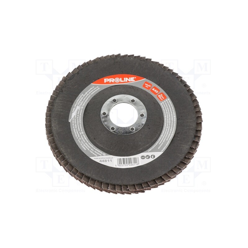 1 pcs x PROLINE - 44811 - Flap grinding wheels, Ø: 125mm, Øhole: 22.2mm, Granularity: 40