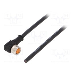1 pcs x LUTRONIC - 0805 03 300 5M - Connection lead, M8, PIN: 3, angled, 5m, plug, 50VAC, 4A, -25÷80°C