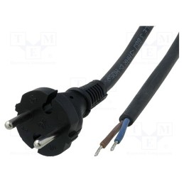 1 pcs x JONEX - S8RR-2/07/5BK - Cable, 2x0.75mm2, CEE 7/17 (C) plug,wires, rubber, Len: 5m, black