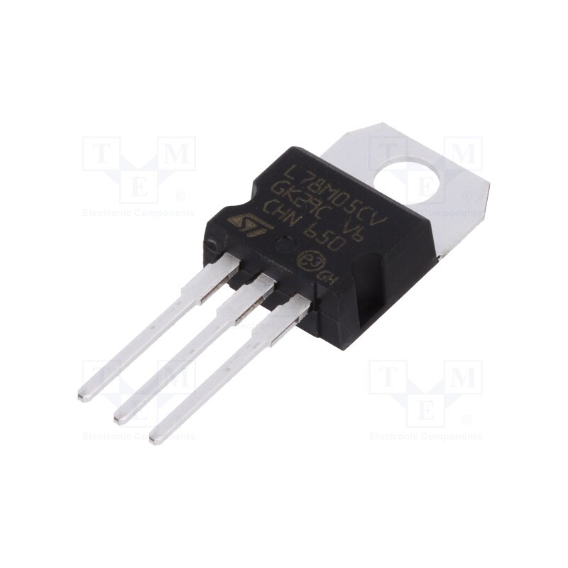 3 pcs x STMicroelectronics - L78M05CV - IC: voltage regulator, linear,fixed, 5V, 0.5A, TO220AB, THT,