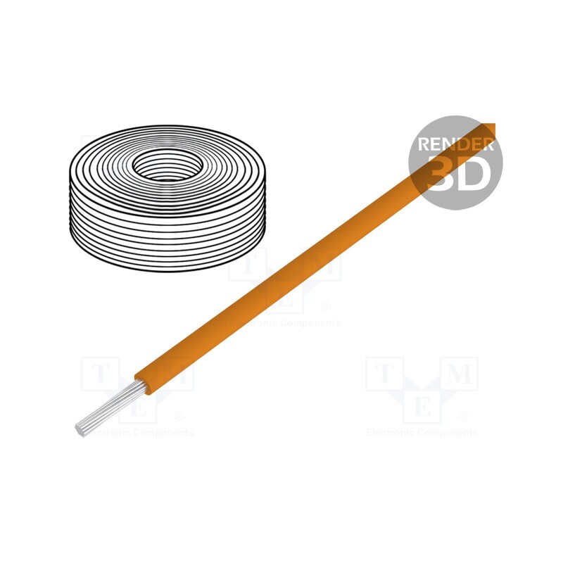 1 rol x DONAU ELEKTRONIK - 110-7 - Wire, stranded, Cu, 0.04mm2, PVC, orange, 60V, 10m, 1x0.04mm2