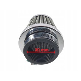 Chrome conical air filter 30 mm