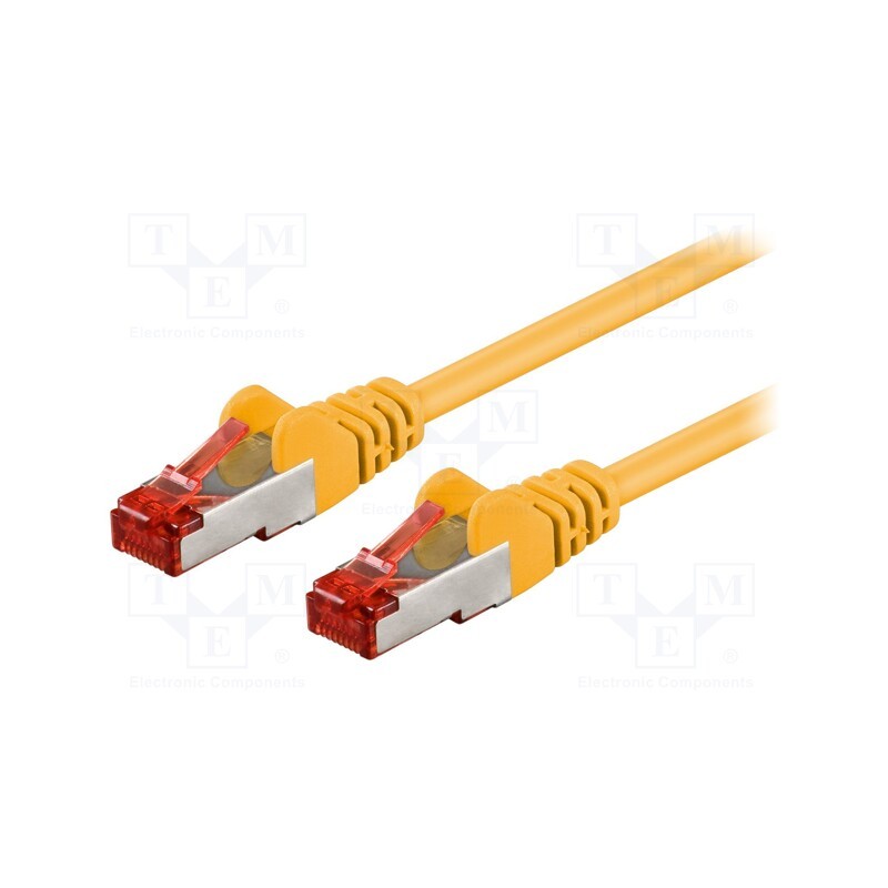 1 pcs x Goobay - 95453 - Patch cord, S/FTP, 6, stranded, CCA, PVC, yellow, 0.25m, 27AWG