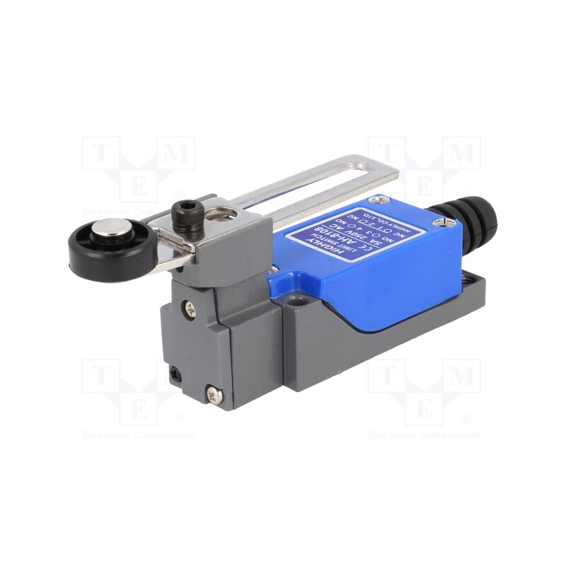 1 pcs x HIGHLY ELECTRIC - AH8108 - Limit switch, adjustable lever R 20-72mm, roller Ø18mm, 5A