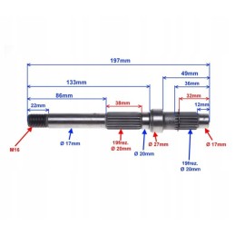 Atv 150 auto gy 6 kinroad shineray output shaft