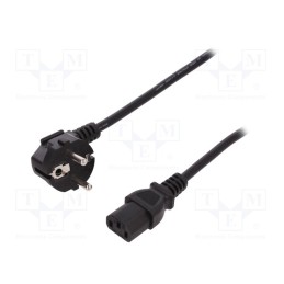 1 pcs x DIGITUS - AK-440109-008-S - Cable, CEE 7/7 (E/F) plug angled,IEC C13 female, 750mm, black