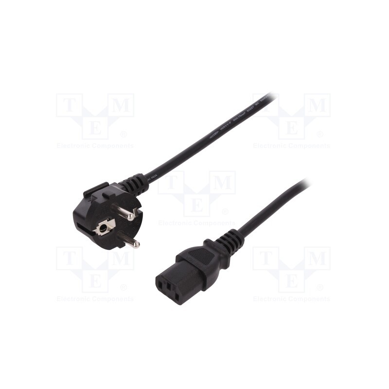 1 pcs x DIGITUS - AK-440109-008-S - Cable, CEE 7/7 (E/F) plug angled,IEC C13 female, 750mm, black