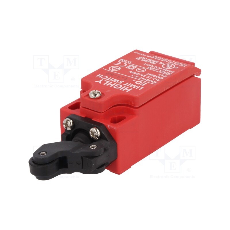 1 pcs x HIGHLY ELECTRIC - ED-1-1-62 - Limit switch, lever R 20mm, plastic roller Ø12mm, NO + NC, 5A