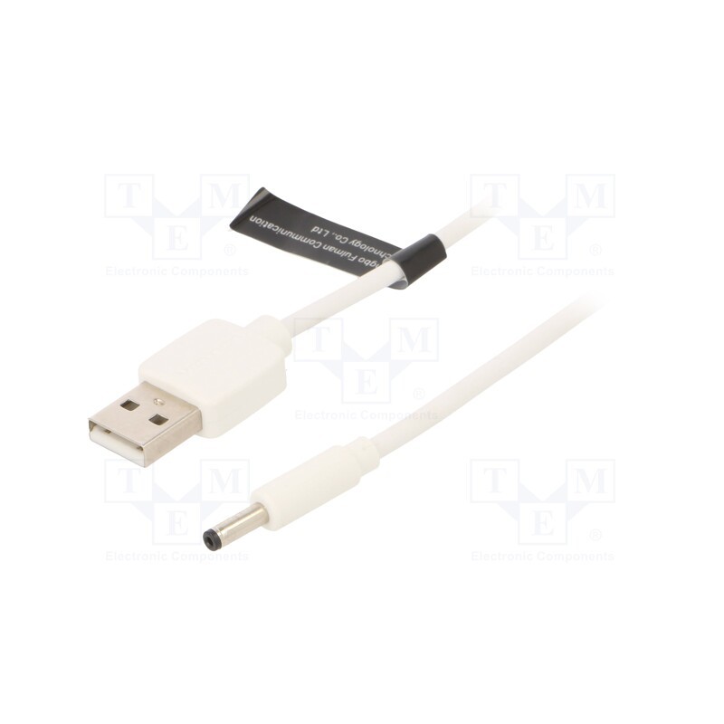 1 pcs x VENTION - CEXWG - Cable, USB A plug,DC 3,5/1,35 plug, white, 1.5m, Core: Cu