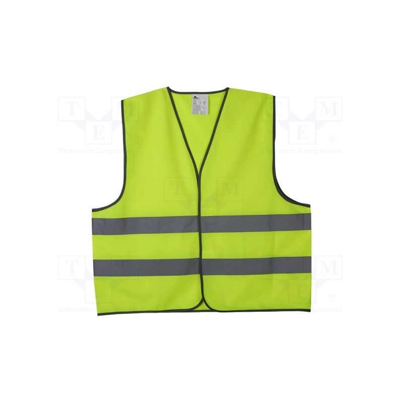 1 pcs x VIZWELL - VWEN01Y - Reflection waistcoat, yellow, warning