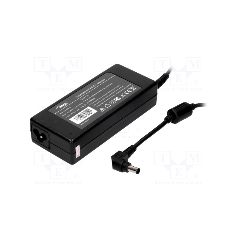 1 pcs x AKYGA - CPSUNOTAKY-07311 - Power supply: switched-mode, 19.5VDC, 3.9A, 75W, for notebooks