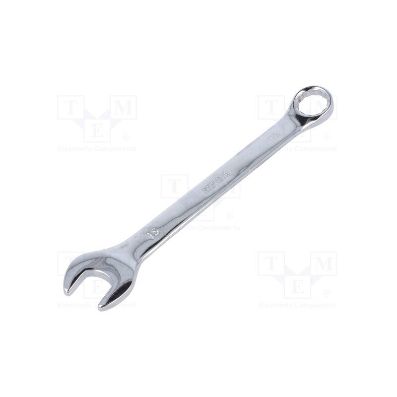 1 pcs x MEGA - 35265 - Wrench, combination spanner, 15mm, Chrom-vanadium steel